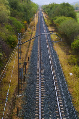 Vías del tren hacia el infinito.